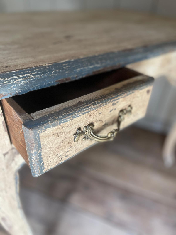 Table bureau ( paire) Louis XV 2 tiroirs datant de la fin du 19e siècle patine 