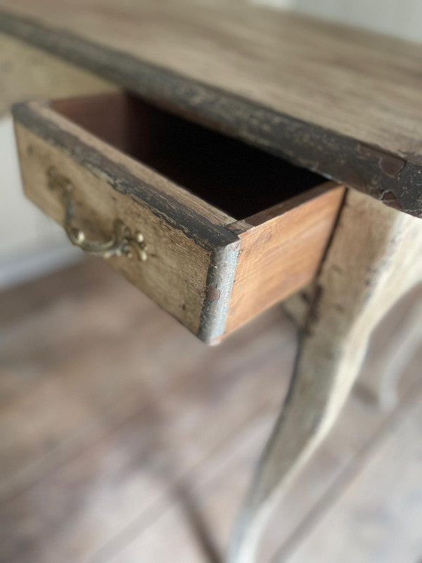 Table bureau ( paire) Louis XV 2 tiroirs datant de la fin du 19e siècle patine 