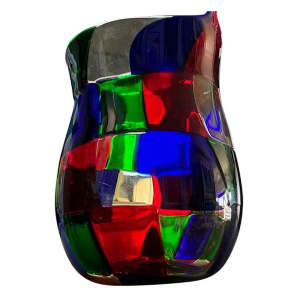 Extraordinary Murano Venini vase - Fulvio Bianconi model " Pezzato " 1950s first edition signature