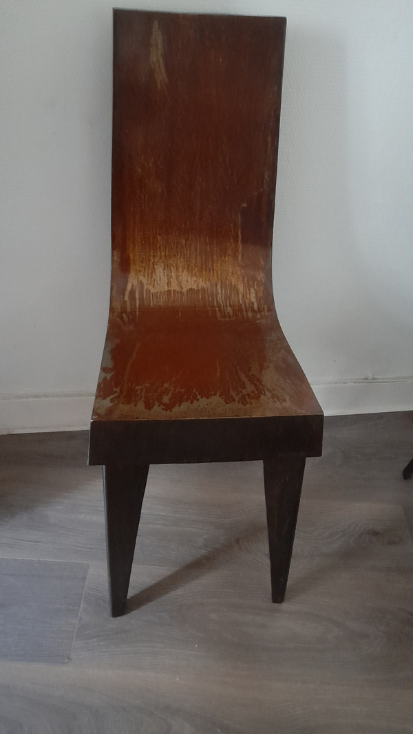 Pair of metal chairs by Morisset Pascal circa 80/90