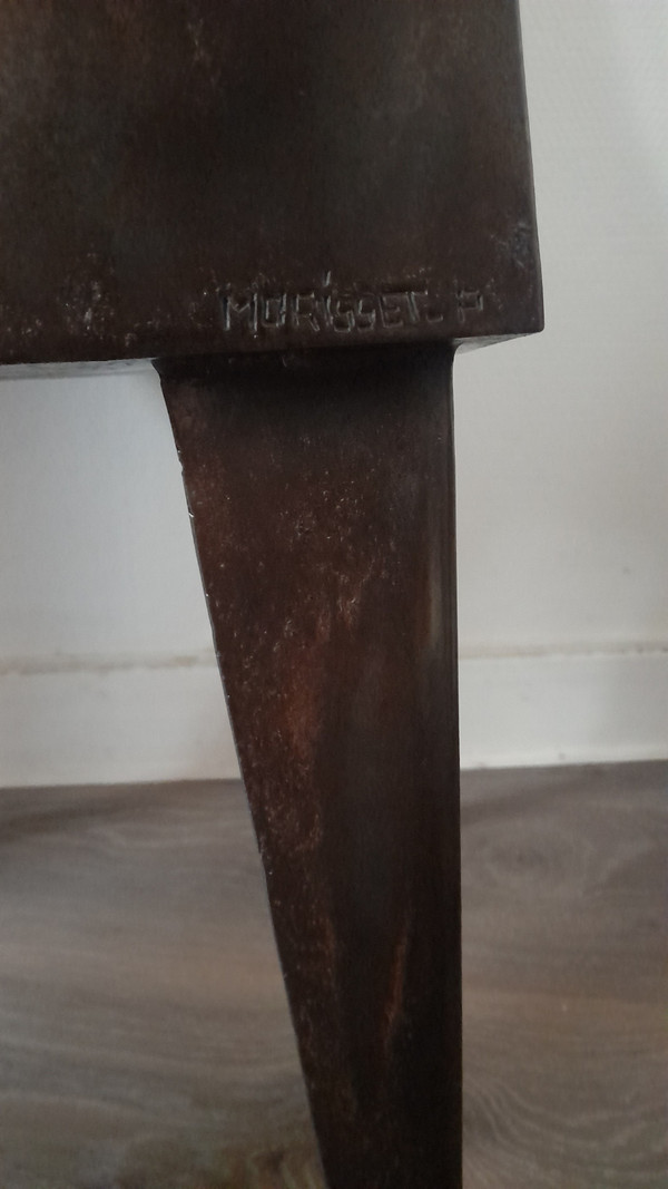 Pair of metal chairs by Morisset Pascal circa 80/90