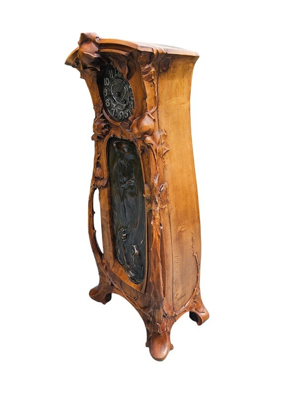 Edmond Achille Crépin and Alexandre Charpentier Important Art Nouveau Clock