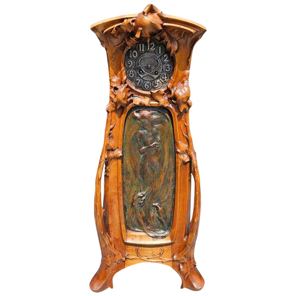 Edmond Achille Crépin and Alexandre Charpentier Important Art Nouveau Clock