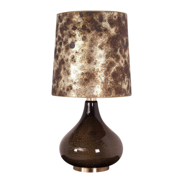 Lampe de sol en verre soufflé noir.