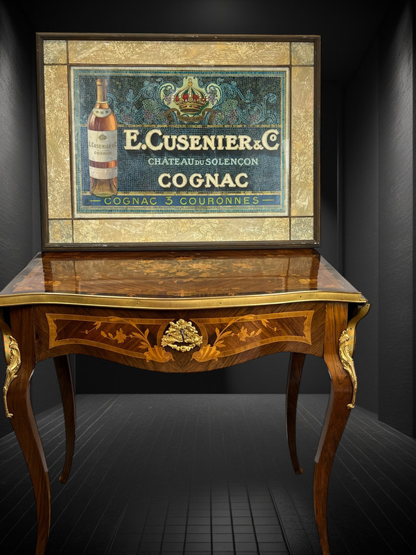 OLD ADVERTISING POSTER BY E. CUSENIER ET CO. IN A SUPERB FRAME
