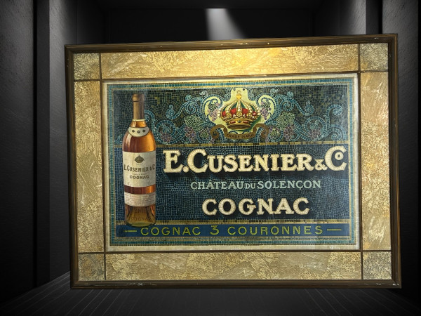 OLD ADVERTISING POSTER BY E. CUSENIER ET CO. IN A SUPERB FRAME