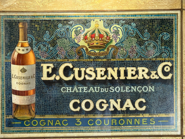 OLD ADVERTISING POSTER BY E. CUSENIER ET CO. IN A SUPERB FRAME