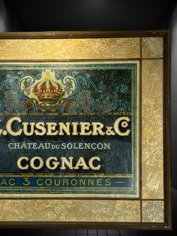 OLD ADVERTISING POSTER BY E. CUSENIER ET CO. IN A SUPERB FRAME