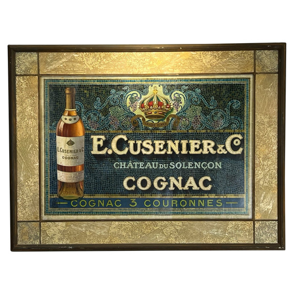 OLD ADVERTISING POSTER BY E. CUSENIER ET CO. IN A SUPERB FRAME