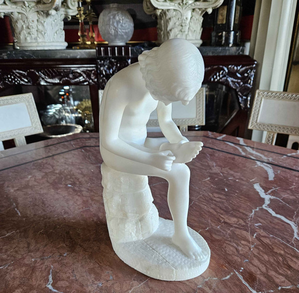 Spinario In Marmo Bianco