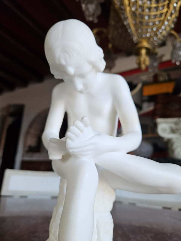 Spinario In Marmo Bianco