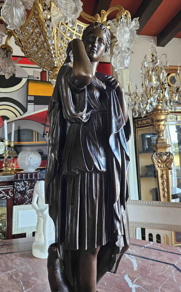 Diane De Gabies Barbedienne In Bronzo Ht 68 Cm