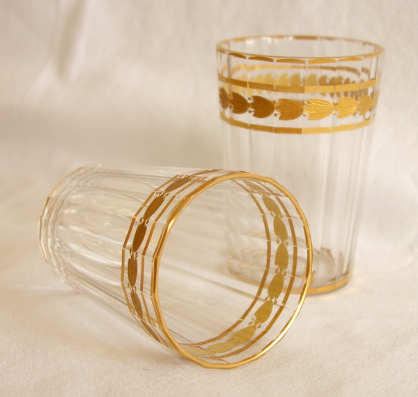Baccarat: fruit juice service in cut and gilded crystal, circa 1900