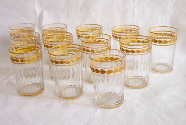 Baccarat: fruit juice service in cut and gilded crystal, circa 1900