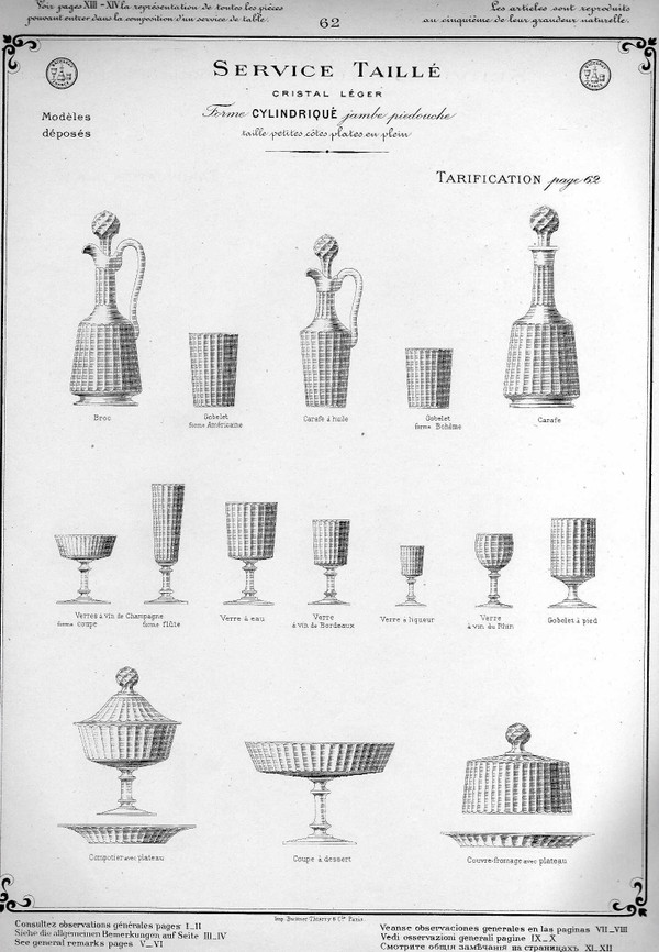 Baccarat: fruit juice service in cut and gilded crystal, circa 1900