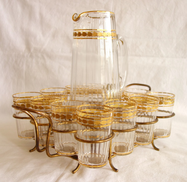 Baccarat: fruit juice service in cut and gilded crystal, circa 1900