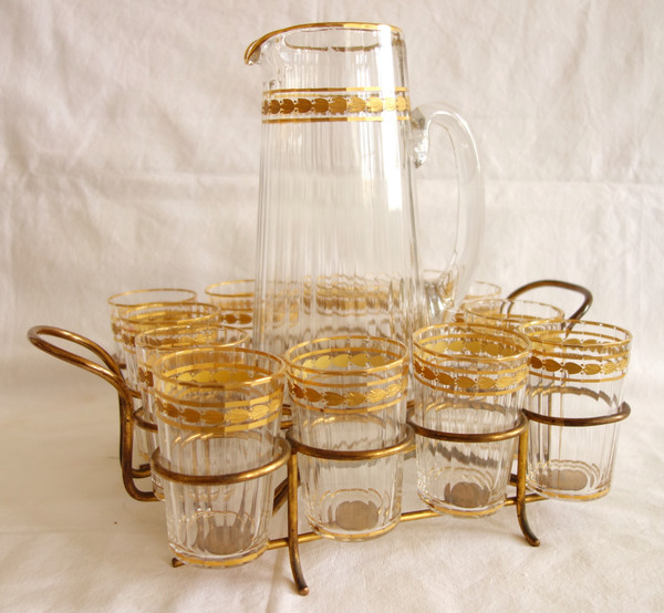 Baccarat: fruit juice service in cut and gilded crystal, circa 1900