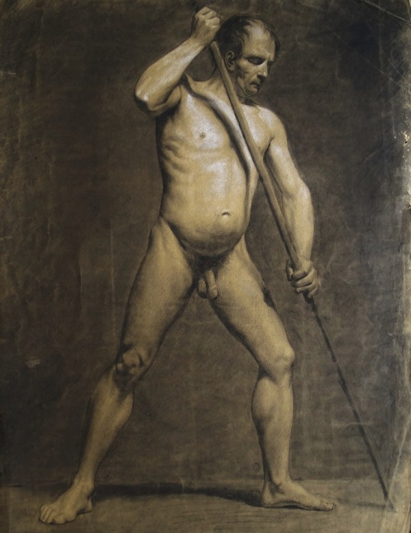 Great Academy of Man - Charcoal and White Chalk Drawing