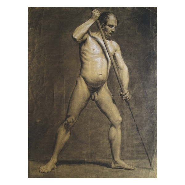 Great Academy of Man - Charcoal and White Chalk Drawing