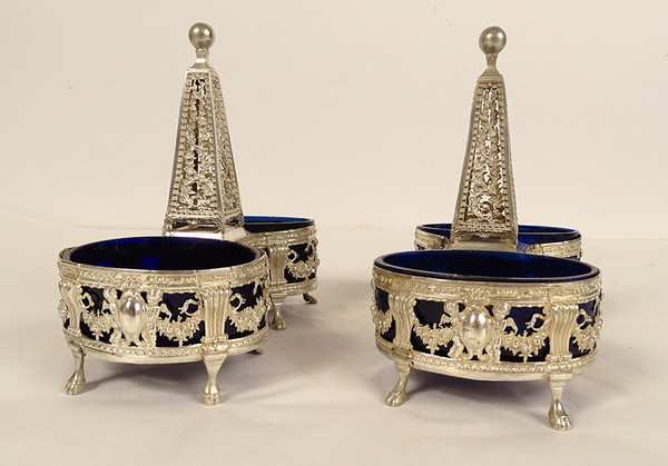Pair of Louis XVI Silver Double Salt Cellars Farmers General Paris 1782 18th Century