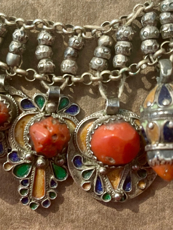 COLLANA CABILIA DEI BENI YENI, Algeria, grande Cabilia circa 1935. Gioielli etici. Gioielli berberi 
