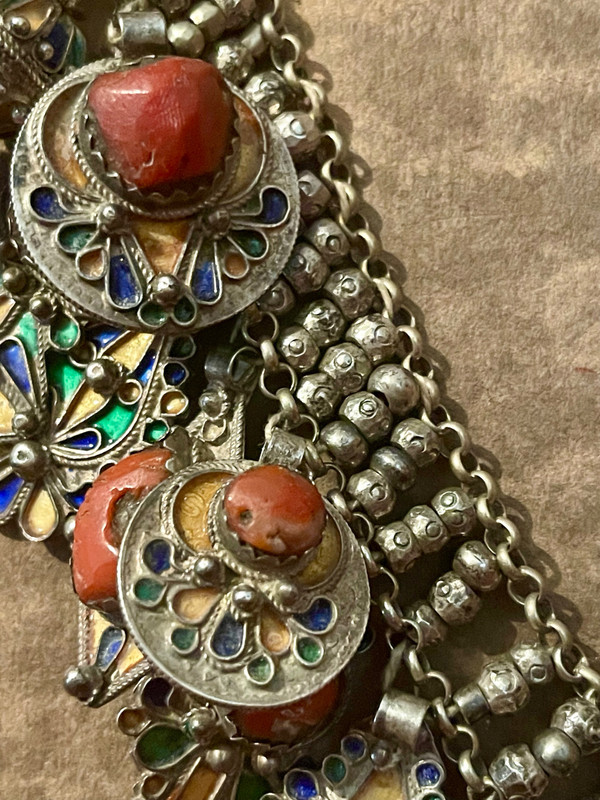 COLLANA CABILIA DEI BENI YENI, Algeria, grande Cabilia circa 1935. Gioielli etici. Gioielli berberi 
