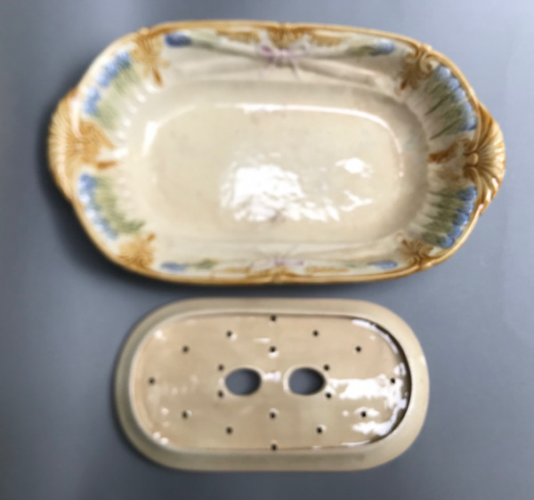 19th century asparagus dish in fine earthenware