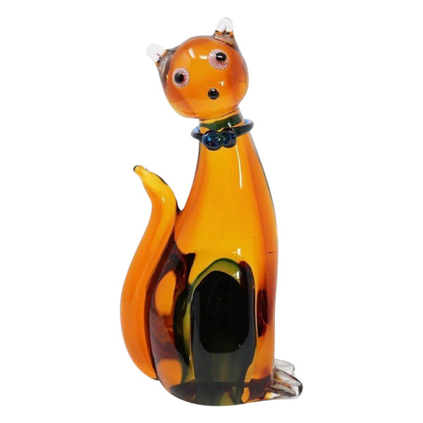 Skulptur aus Muranoglas, Katze