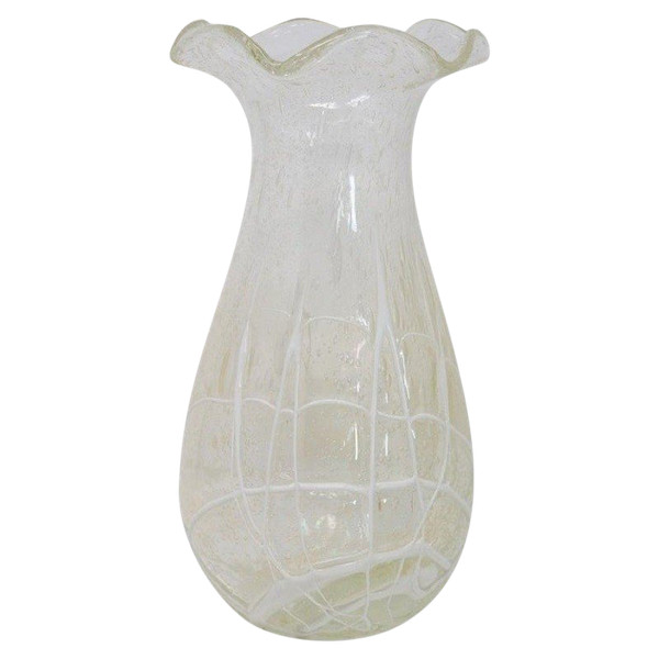 vase en verre transparent, Murano Italia 1980
