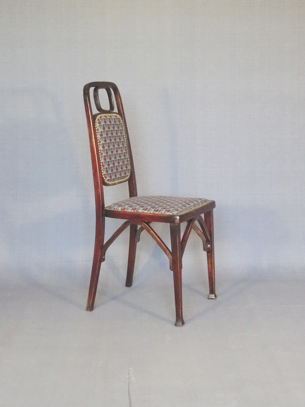 Viennese Secession chair by Mundus, circa 1910 Backhausen fabrics
