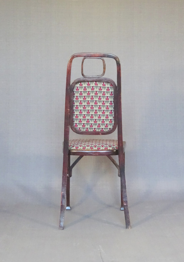 Viennese Secession chair by Mundus, circa 1910 Backhausen fabrics