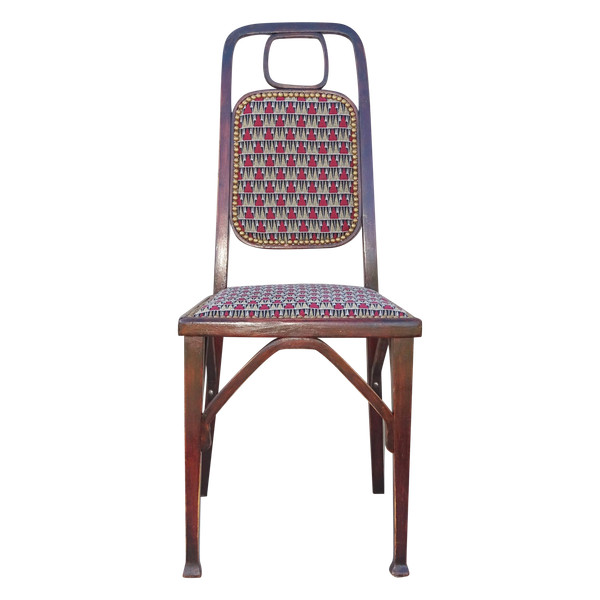 Viennese Secession chair by Mundus, circa 1910 Backhausen fabrics
