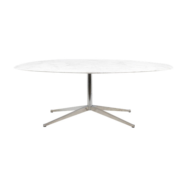 Firenze Knoll per Knoll. Tavolo in marmo e metallo cromato. Anni '70