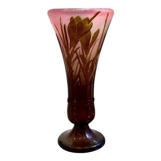 Gallé Art Nouveau Vase With Crocuses