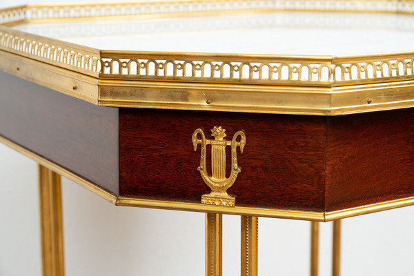 Petit Table Octogonale Ancienne Napoléon III France 19ème Siècle.