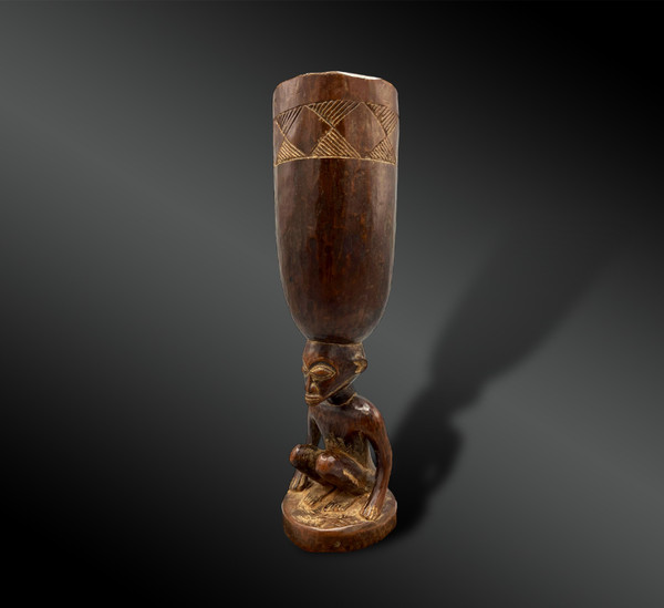 COPPA DELLA CARIATIDE - Cultura Chokwé, Angola - Prima metà del XX secolo 