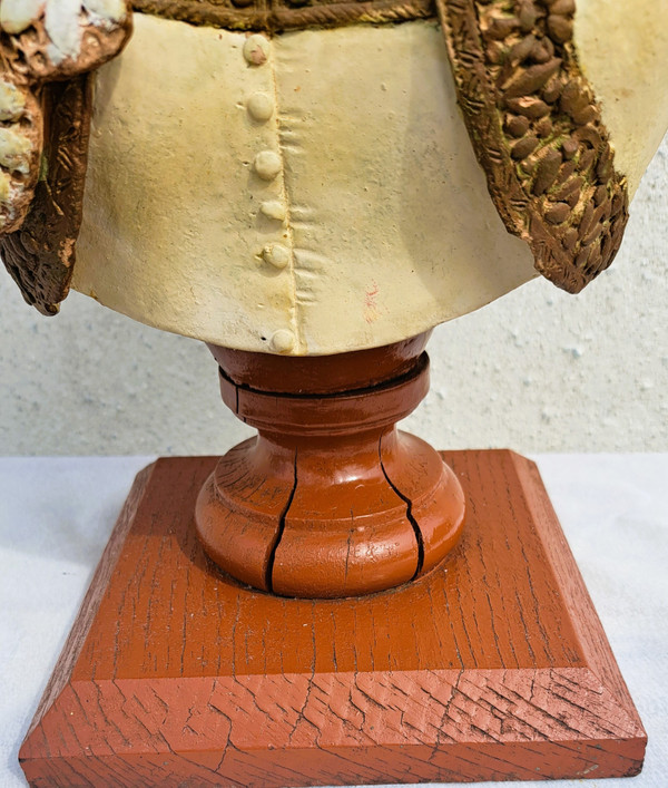 Scultura in terracotta di Adolphe Maubach Busto di donna del XIX secolo