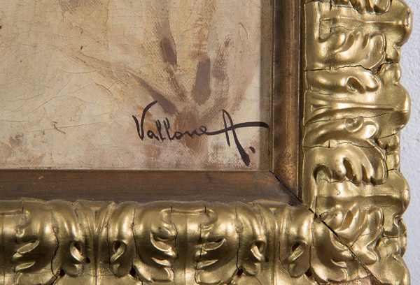 Paire De Tableau Anciennes Huile Sur Toile Signées "antonio Vallone". Périod 20ème Siècle