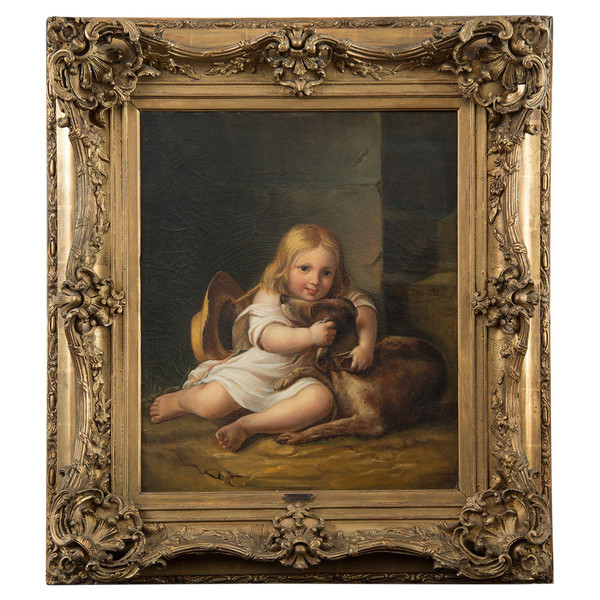 Tableau Ancienne Huile Sur Toile Signée "a.lemoine" (1809-1839) France 19ème Siècle.