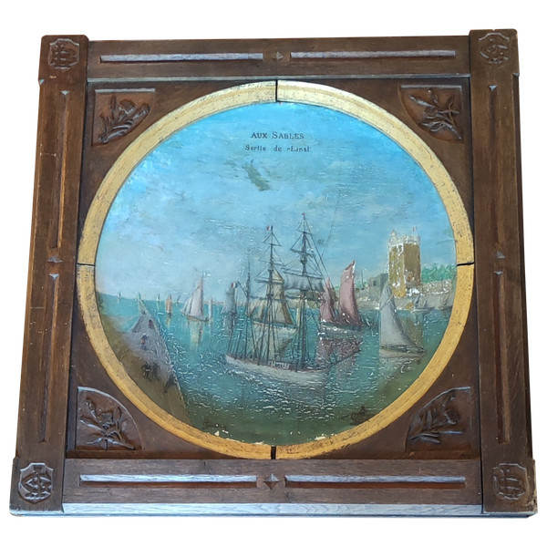 Vecchio dipinto Ex Voto/chenal Les Sables d'Olonne/la Chaume/Vendée/Arundel ni