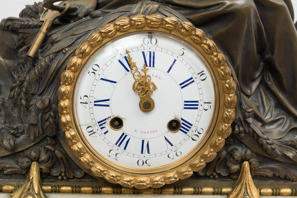 Antique French Napoleon III clock, 19th century.