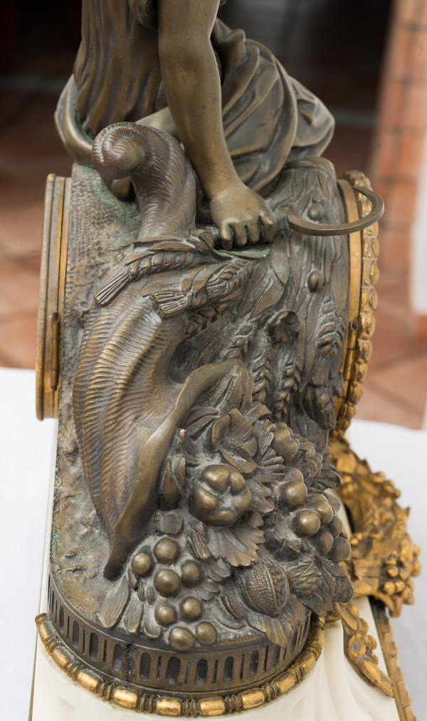 Antique French Napoleon III clock, 19th century.