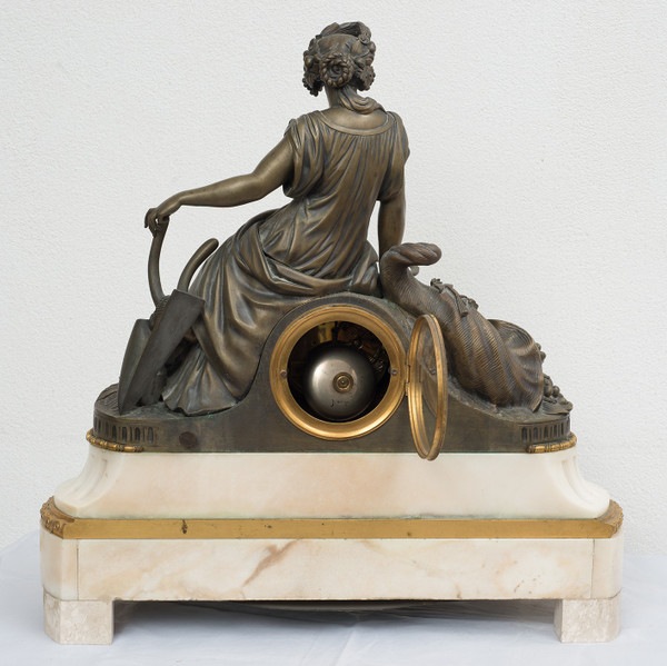 Antique French Napoleon III clock, 19th century.