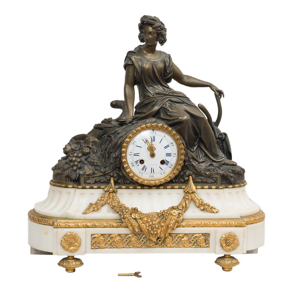 Antique French Napoleon III clock, 19th century.