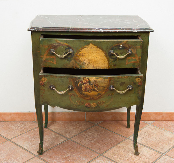 Antiker französischer Louis XIV Nachttisch mit dem Stempel „dubois 1683“.