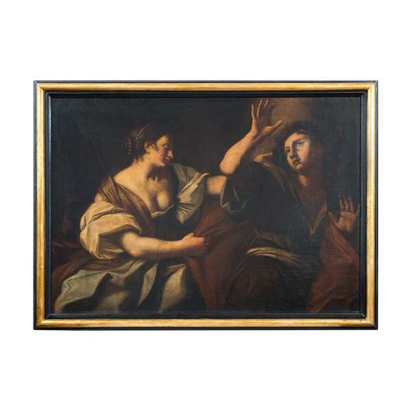 Tableau Ancienne Huile Sur Toile Marche XVII Siècle.