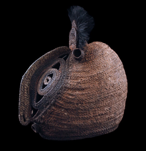 Masque baba Tagwa, vannerie, masque heaume, art tribal, art océanien, Papouasie Nouvelle Guinée