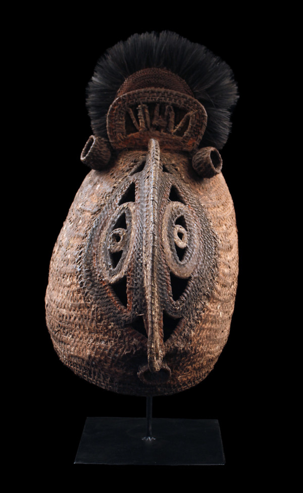 Masque baba Tagwa, vannerie, masque heaume, art tribal, art océanien, Papouasie Nouvelle Guinée