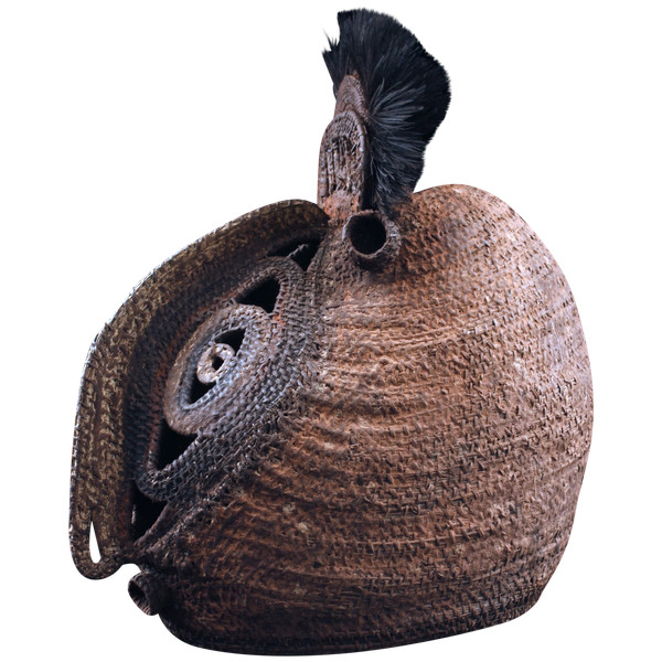 Masque baba Tagwa, vannerie, masque heaume, art tribal, art océanien, Papouasie Nouvelle Guinée