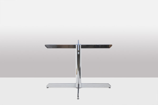Florence Knoll for Knoll. Table in marble and chromed metal. Circa 1960. LS55671908U